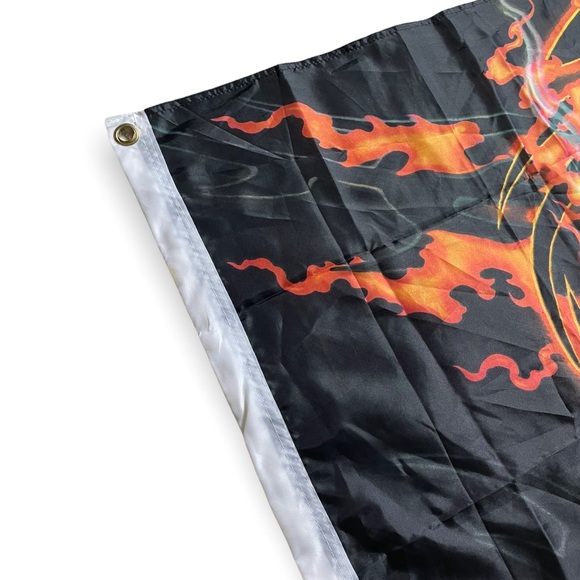 2008 Good Sports Inc Skull Flame Guns Fire Cards Spades Large Flag - Picture 3 of 7